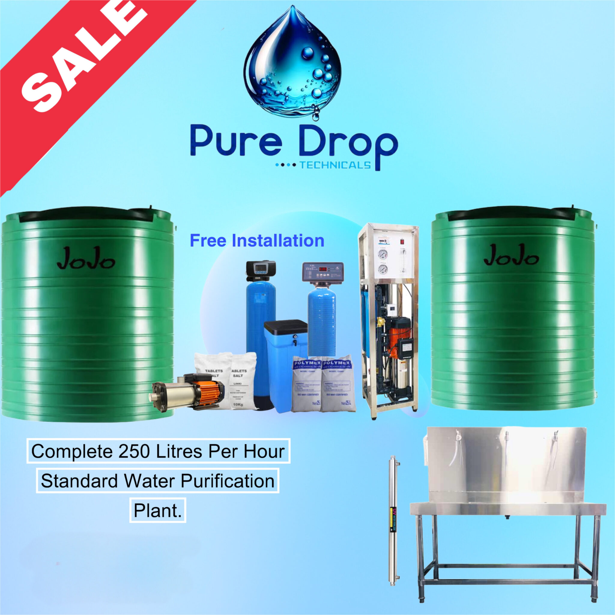 250 Litres Per Hour Standard Water Purification System